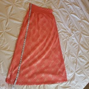Peach-colored Maxi Skirt
